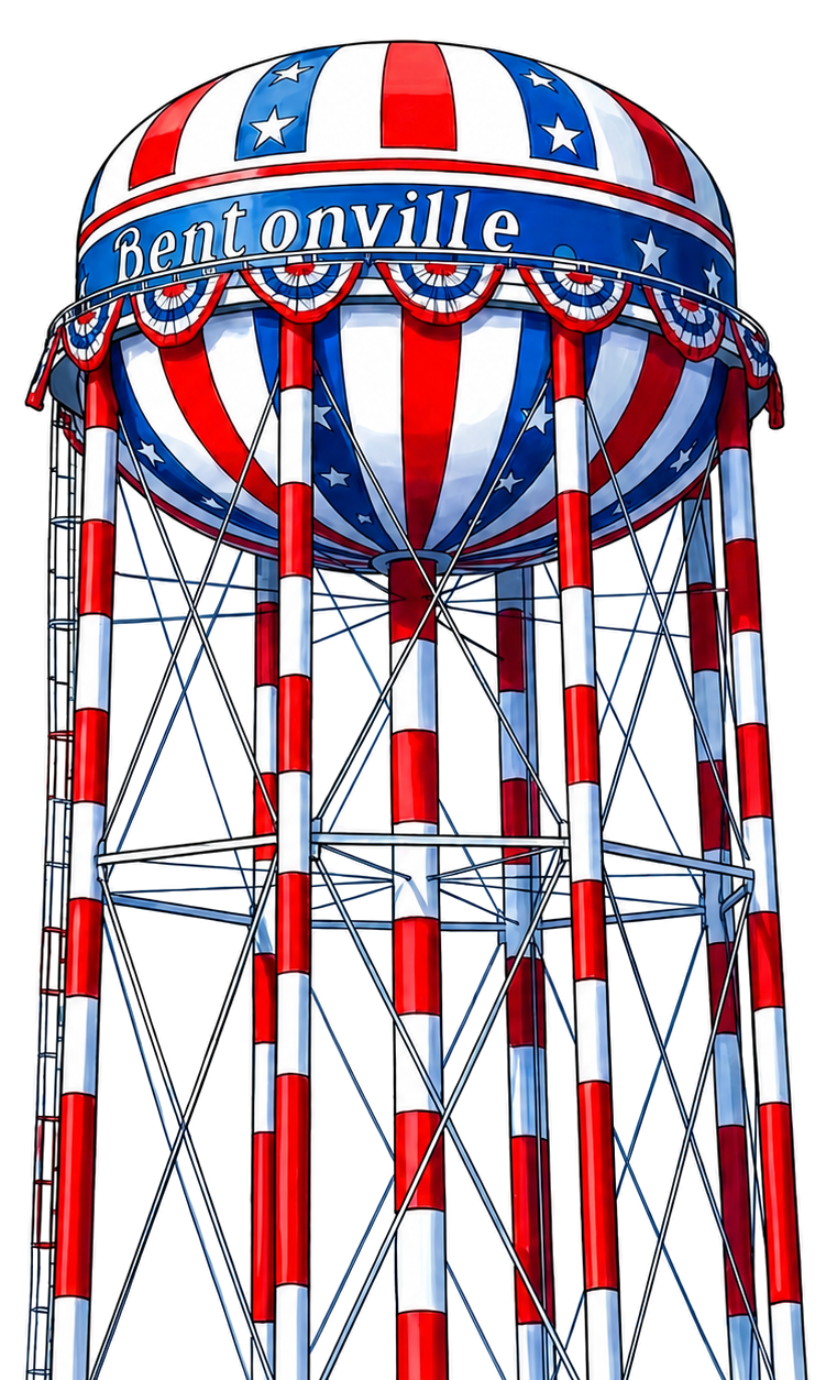 Water Tower in Downtown Bentonville